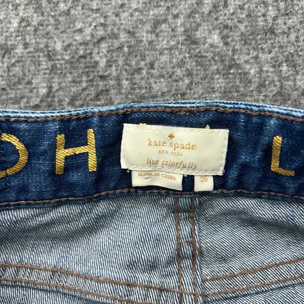 Kate Spade Jeans Women's Ooh La La Straight Leg Size 26‎ Raw Hem